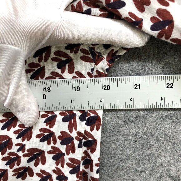 Loft The Softened Shirt Womens XS Brown White Leaf Print Long Sleeve Popover - Picture 6 of 8